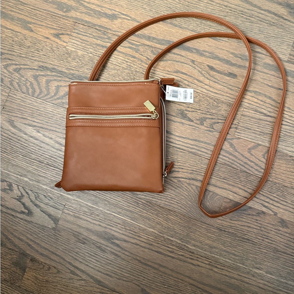Style & Co Tan Crossbody Bag with Gold Accents